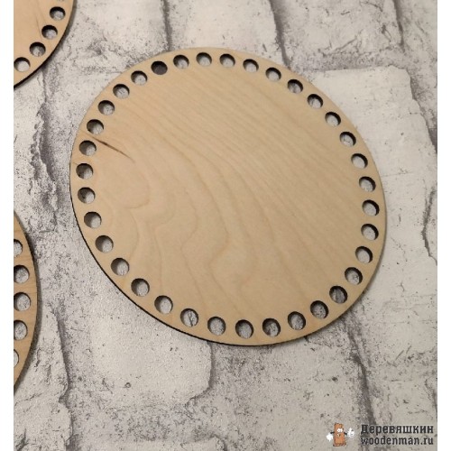 Донышко круглое 20 см деревянное для вязания 